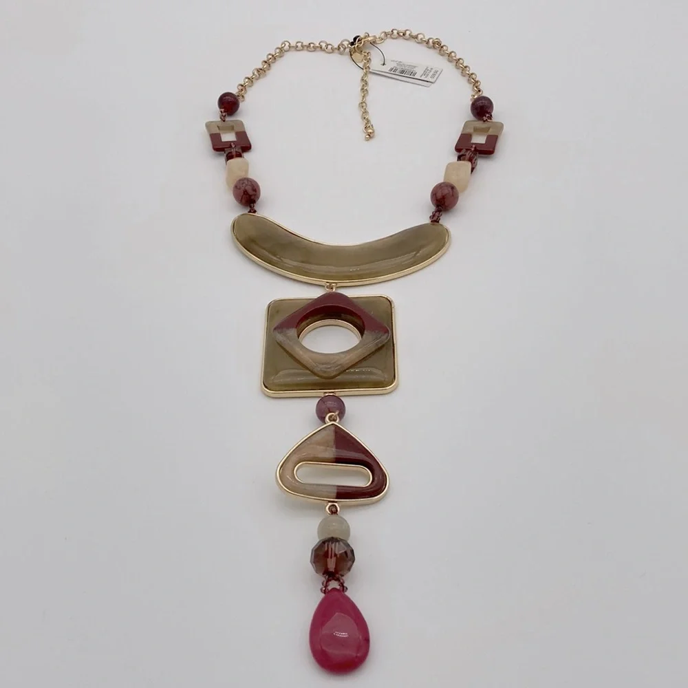 Chico's Multicolored Beaded Bib Necklace